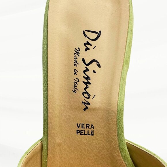 Vera Pelle Green Sandals with Gold Accents - Picture 9 of 12